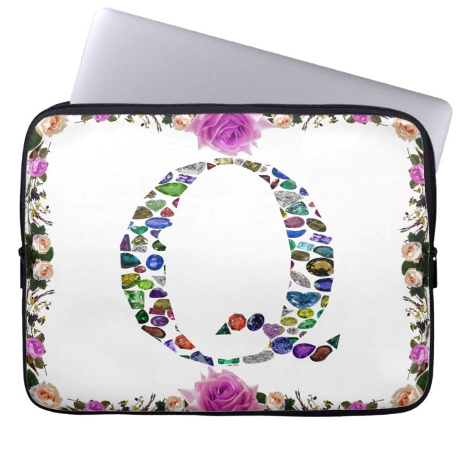 Capa Para Notebook Gemstone Monograma - Letra Q (Frente)