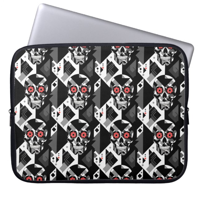 Capa Para Notebook "Geo-Reaper: Chic Encontra Crânio" (Frente)