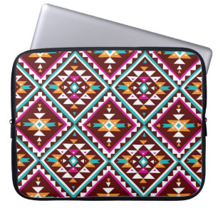Capa Para Notebook Geometria Colorida Tribal: Bela Vintage Étnica.