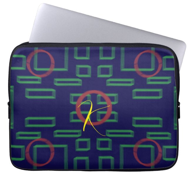 Capa Para Notebook Geométrico Azul (Frente)