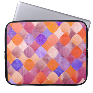 Capa Para Notebook Geométrico em aquarela, escamas árabes.