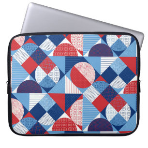 Capa Para Notebook Geométrico marinho: padrão sem costura de verão.