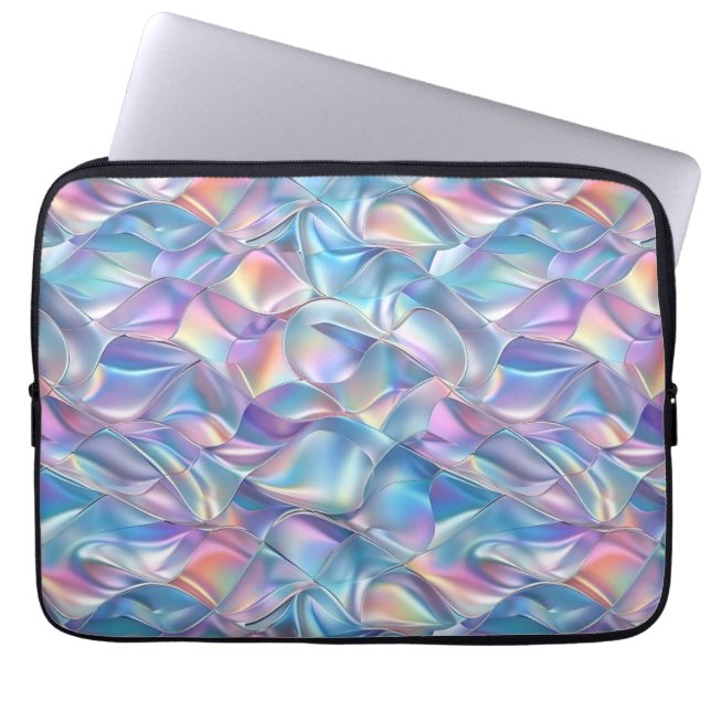 Capa Para Notebook Geométrico Metálico Iridescente 6 (Frente)