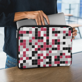 Capa Para Notebook Geométrico Moderno da Cinza Negra Magenta