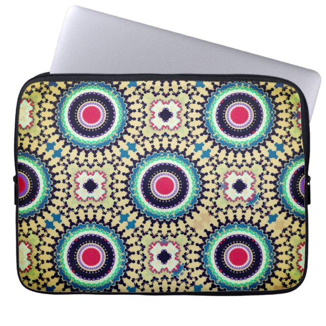 Capa Para Notebook Geométrico, Padrão de Mandala (Frente)