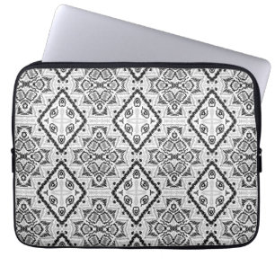Capa Para Notebook Geométrico, padrão, preto e branco