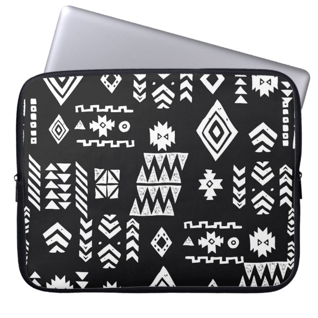 Capa Para Notebook Geométrico tribal: fundo sem costura na moda. (Frente)