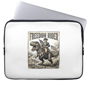 Capa Para Notebook George Washington Patriótico Montando T-rex Liberd