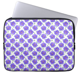 Capa Para Notebook Gerânio azul floral em alguma cor
