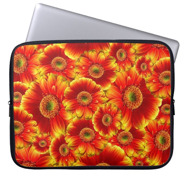 Capa Para Notebook Gerbera Daisies Amarelo e Laranja (Frente)