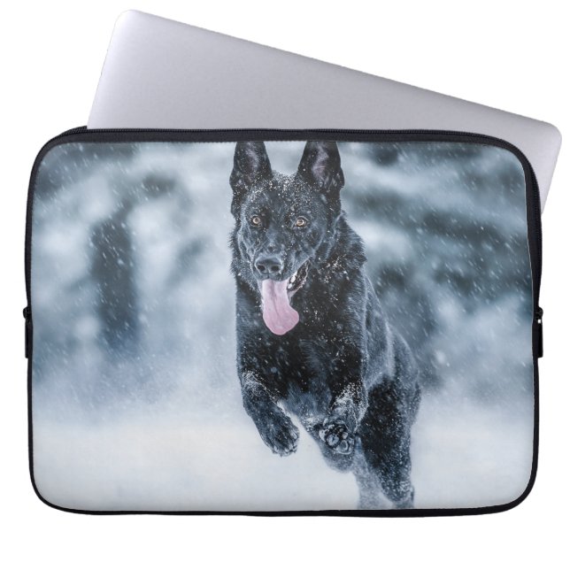 Capa Para Notebook German shepherd preto no Cobrir da escova de neve (Frente)