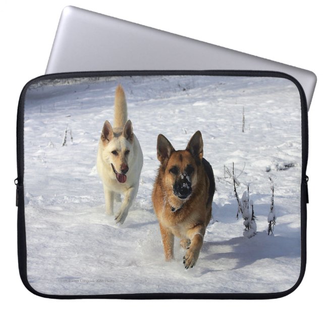 Capa Para Notebook German shepherd que funcionam na neve (Frente)