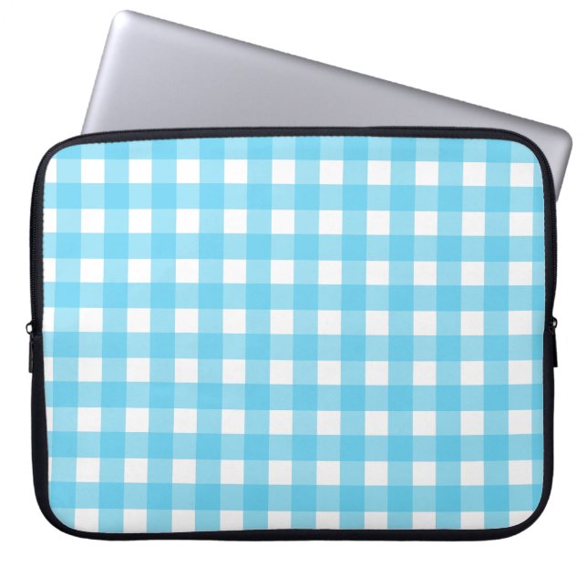 Capa Para Notebook Gingham azul-ceruliano brilhante (Frente)