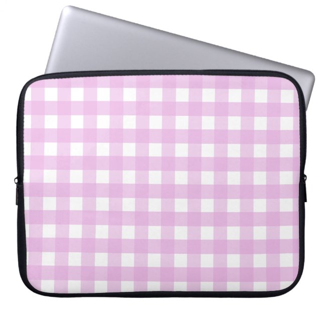 Capa Para Notebook Gingham rosa pálido (Frente)