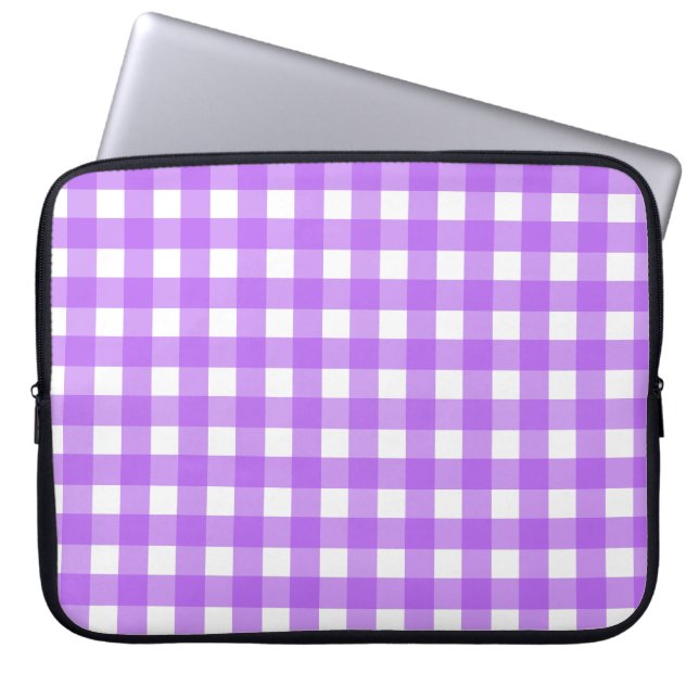 Capa Para Notebook Gingham roxo brilhante (Frente)