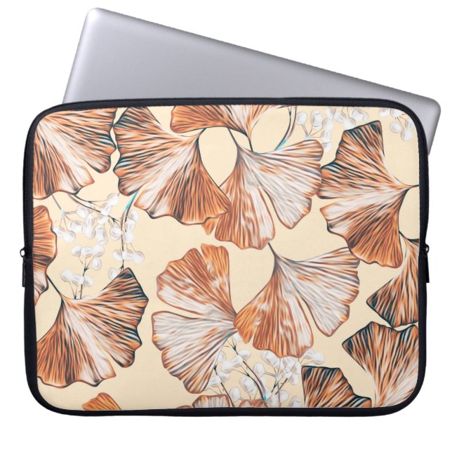 Capa Para Notebook Gingko com o padrão perfeito do fruta. Aquarela fl (Frente)