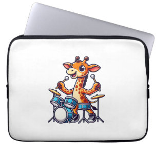 Capa Para Notebook Girafa Bonita Jogando Dragas Girafas Drummer Músic