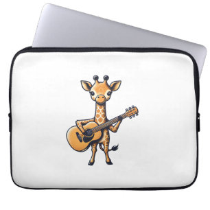 Capa Para Notebook Girafa Bonita Tocando Violão Girafas Músico Musi