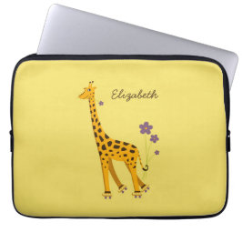 Capa Para Notebook Girafa bonito amarelo conhecido feito sob