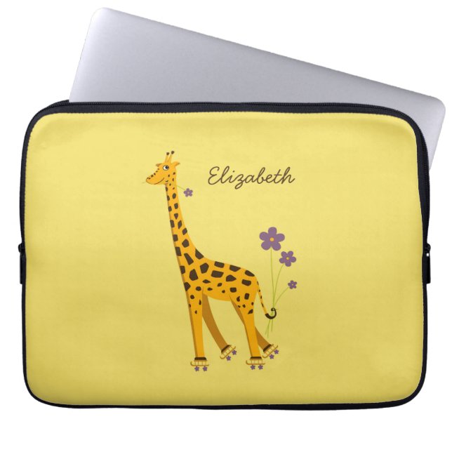 Capa Para Notebook Girafa bonito amarelo conhecido feito sob (Frente)