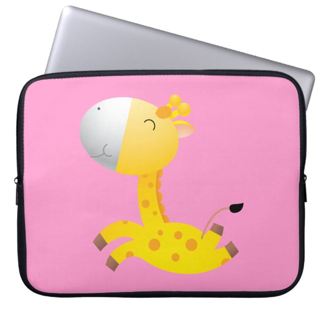Capa Para Notebook Girafa bonito dos desenhos animados (Frente)