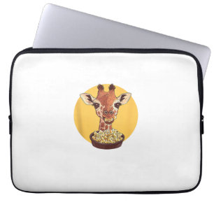 Capa Para Notebook Girafa com humor animal de animação de pipoca