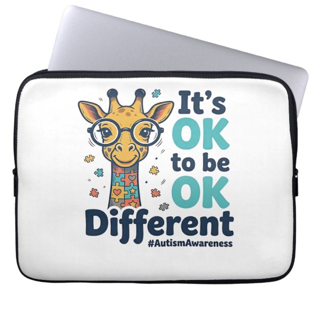 Capa Para Notebook Girafa Conscientização do Autismo É OK Ser Diferen (Frente)