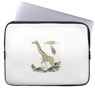 Capa Para Notebook Girafa Cósmica Funny Giraffe para Mulheres Estranh
