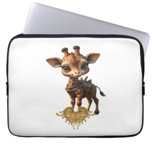 Capa Para Notebook Girafa de bebê no estilo de desenho animado clássi