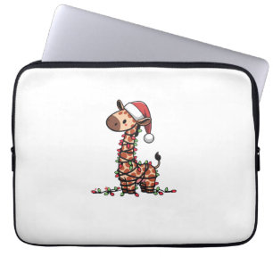 Capa Para Notebook Girafa de Natal linda Girafa