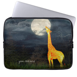 Capa Para Notebook Girafa e Lua   Bolsas de laptop de neopreno