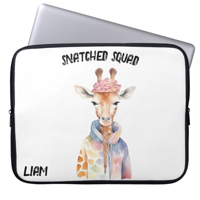 Capa Para Notebook Girafa "Esquadrão Cachado" (Frente)