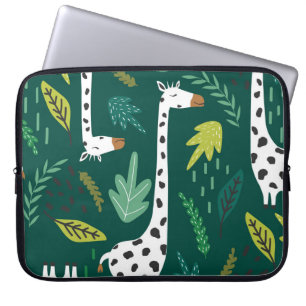Capa Para Notebook Girafas Coloridas: Padrão Animal Decorativo.