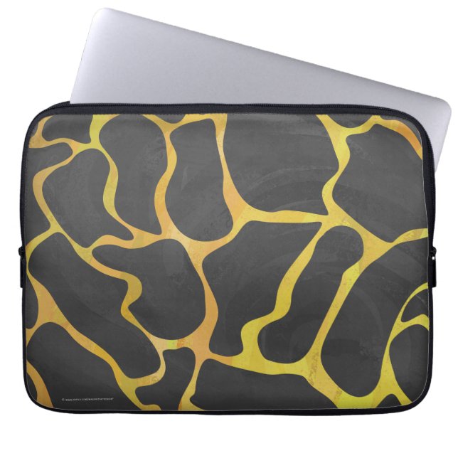 Capa Para Notebook Giraffe Black and Yellow Impressão (Frente)