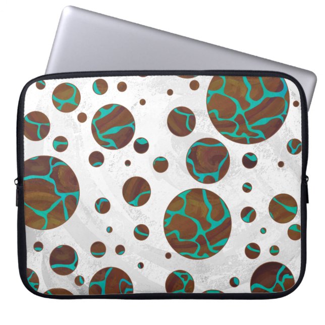 Capa Para Notebook Giraffe Brown e Teal Impressão (Frente)