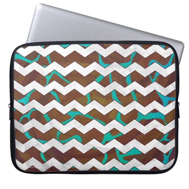 Capa Para Notebook Giraffe Brown e Teal Impressão (Frente)