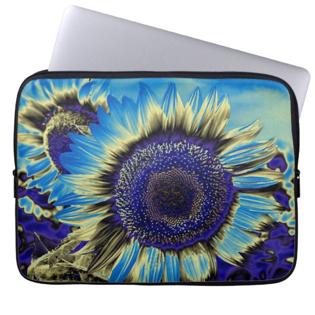 Capa Para Notebook Girassol Azul (Frente)