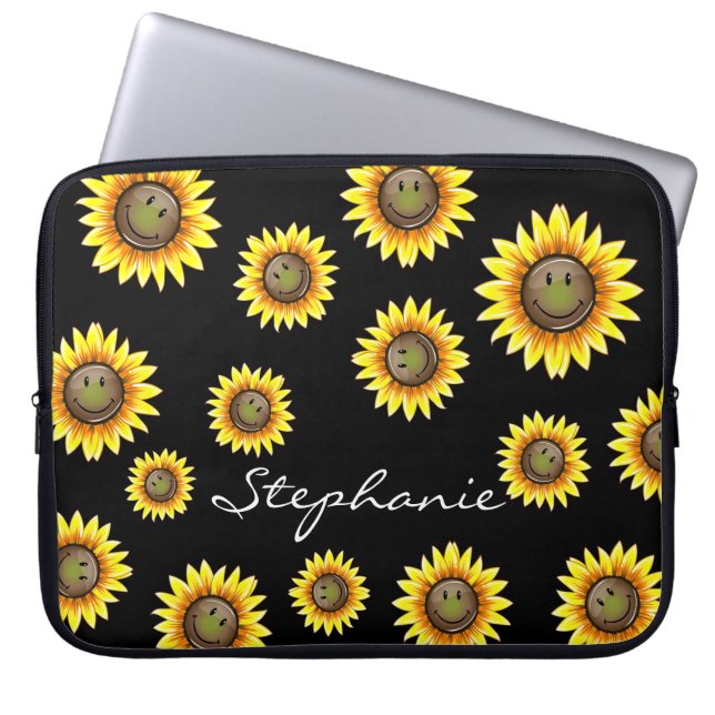 Capa Para Notebook Girassol de sorriso de Sunkissed (Frente)