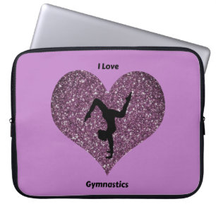 Capa Para Notebook Girls Purple I Love Gymnastics Bolsa de laptop
