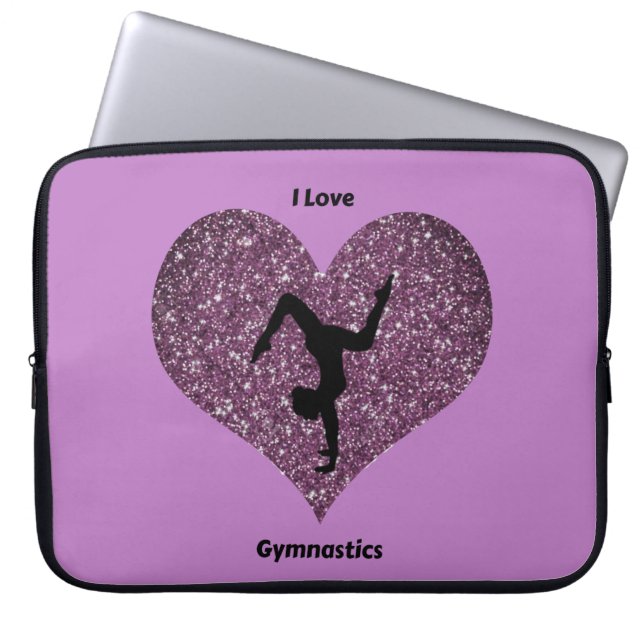 Capa Para Notebook Girls Purple I Love Gymnastics Bolsa de laptop (Frente)