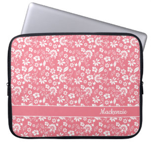Capa Para Notebook Girly Blush Tropical Flowers Monograma