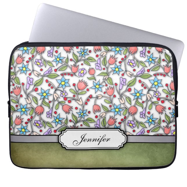 Capa Para Notebook Girly Floral Pattern (Frente)