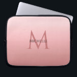 Capa Para Notebook Girly Na moda Trendy Rosa Dourada monograma<br><div class="desc">Rapariga Na moda Trendy Rosa Modelo Monograma Dourado Monograma Bolsa de laptop Elegante Moderno / Gabinete.</div>