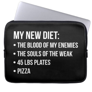 Capa Para Notebook Giro Humor - Dieta - Sangue, Almas, Pizza - Engraç