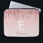 Capa Para Notebook Glam Rosa Rosa Rosa Dourada Glitter Glitter Drives<br><div class="desc">Cor-de-rosa-pincelada - Rosa Dourada,  brilho de popa fina e Laptop de monograma elegante e cintilante. Este caso monograma pode ser personalizado para incluir seu nome inicial e próprio.</div>