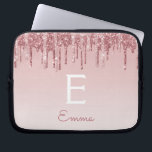 Capa Para Notebook Glam Rosa Rosa Rosa Dourada Glitter Glitter Drives<br><div class="desc">Cor-de-rosa-pincelada - Rosa Dourada,  brilho de popa fina e Laptop de monograma elegante e cintilante. Este caso monograma pode ser personalizado para incluir seu nome inicial e próprio.</div>