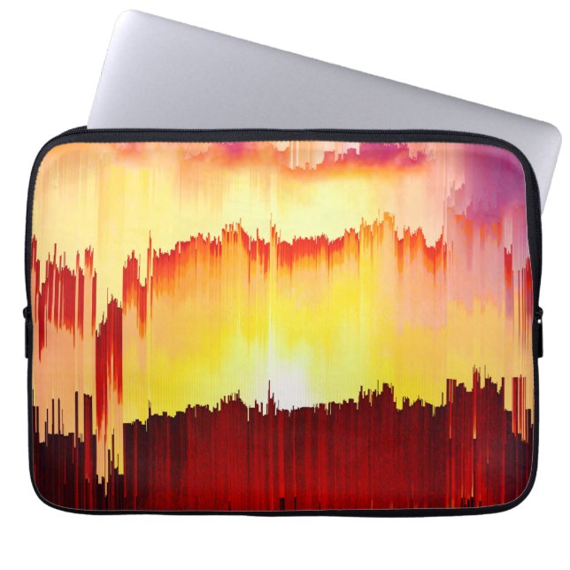 Capa Para Notebook Glitch Sunset Sky Abstract Art (Frente)