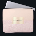 Capa Para Notebook Glitor de ouro de rosa bonito elegante e cor-de-ro<br><div class="desc">Na moda faux rosa dourado brilho e design cor-de-rosa embebido.</div>