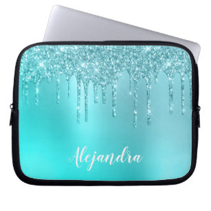 Capa Para Notebook Glitter azul-de-menta-azul-aqua e glitter-de-turqu