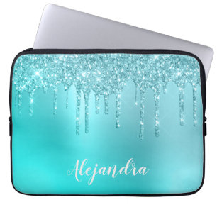 Capa Para Notebook Glitter azul-de-menta-azul-aqua e glitter-de-turqu